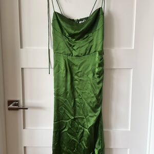 Reformation Strapless Green Dress
